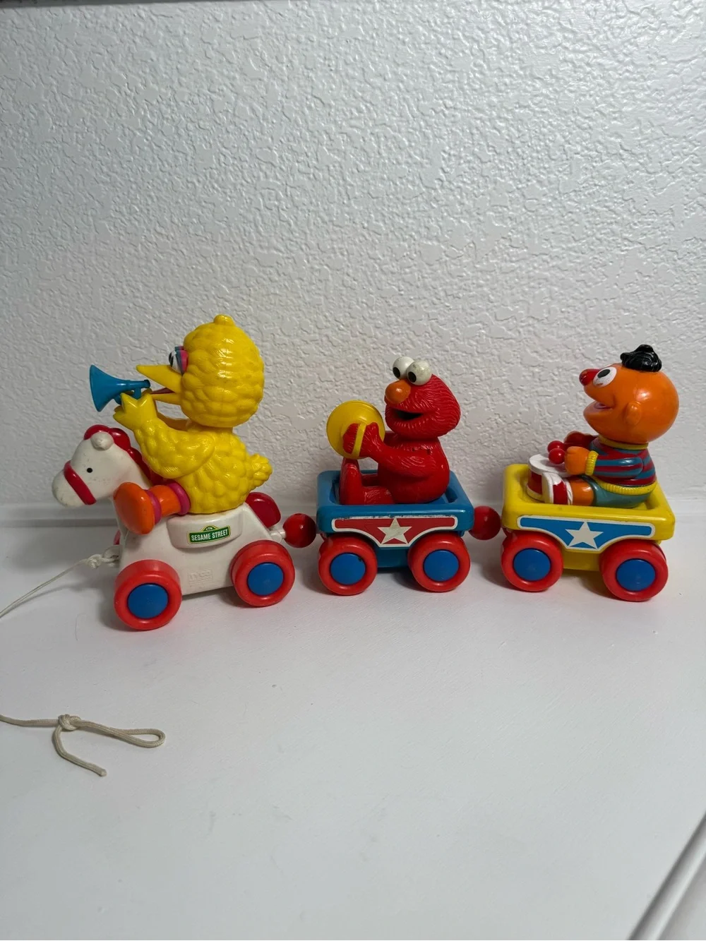 Vintage Sesame Street Band Parade Pull-Along Train Toy